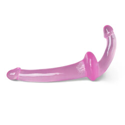 Double Fun Pink Strapless Strap On 