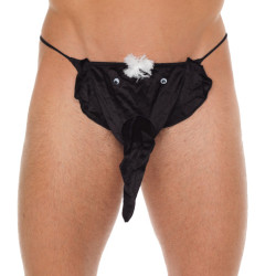 Mens Black G-String With Elephant A