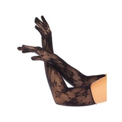 Leg Avenue Opera Floral Gloves Blac
