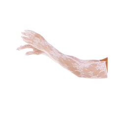 Leg Avenue Opera Floral Gloves Whit
