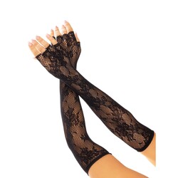 Leg Ave Floral Net Fingerless Glove