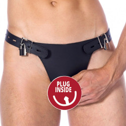 Double Leather Brief With Penis Hol