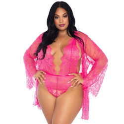 Leg Avenue Floral Lace Teddy and Ro