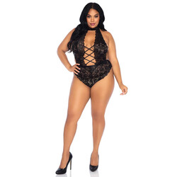Leg Avenue Floral Lace Crotchless T