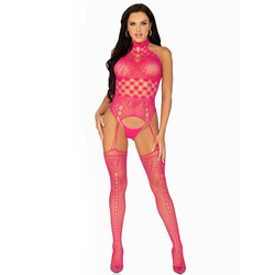 Leg Avenue High Neck Halter Net And