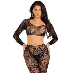 Leg Avenue Crop Top and Footless Ti