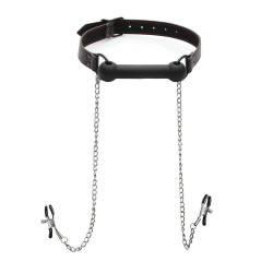 XR Silicone Bit Gag with Nipple Cla