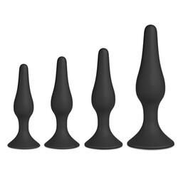 Set of Four Silicone Butt Plugs Bla