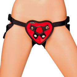 Lux Fetish Red Heart Strap On Harne