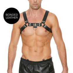 Ouch Chest Bulldog Harness Black La