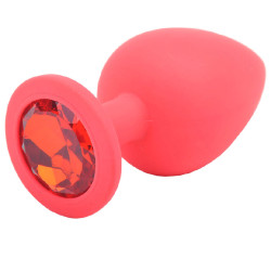 Large Red Jewelled Silicone Butt Pl