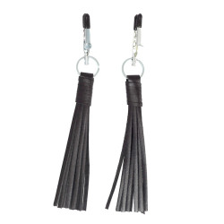Nipple Clamps With Black Leather Ta